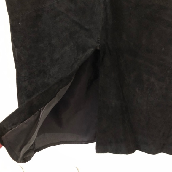 Vintage 80’s Gitano black suede midi pencil skirt SMALL - Picture 7 of 10
